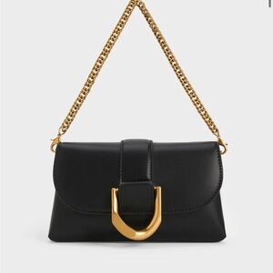 Charles & Keith Gabine Crossbody Bag - Black